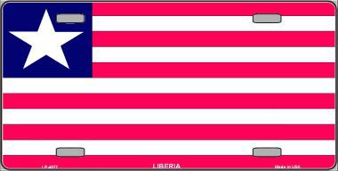 Picture of Smart Blonde LP-4077 Liberia Flag Metal Novelty License Plate