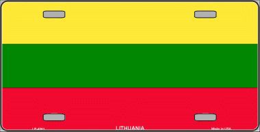 LP-4081 Lithuania Flag Metal Novelty License Plate