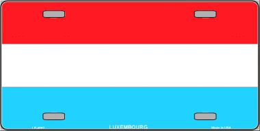 LP-4082 Luxembourg Flag Metal Novelty License Plate