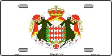LP-4097 Monaco-S Flag Metal Novelty License Plate