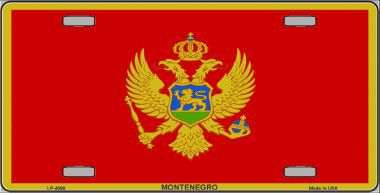 LP-4099 Montenegro Flag Metal Novelty License Plate