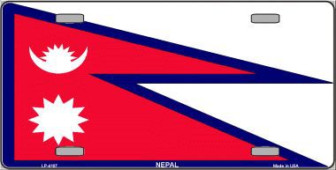 Nepal Flag Metal Novelty License Plate