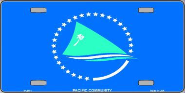 LP-4121 Pacific Community Flag Metal Novelty License Plate