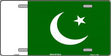 LP-4122 Pakistan Flag Metal Novelty License Plate