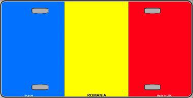 LP-4129 Romania Flag Metal Novelty License Plate