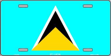 LP-4151 St Lucia Flag Metal Novelty License Plate