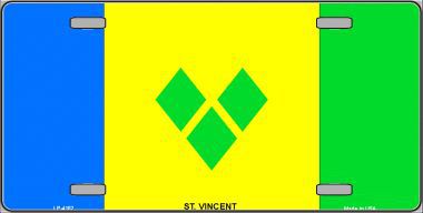 LP-4152 St Vincent Flag Metal Novelty License Plate
