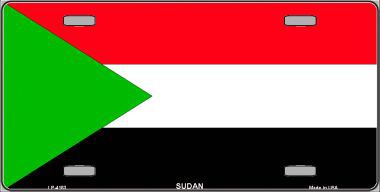 LP-4153 Sudan Flag Metal Novelty License Plate