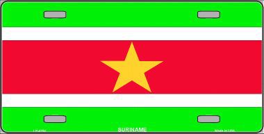 Picture of Smart Blonde LP-4154 Suriname Flag Metal Novelty License Plate