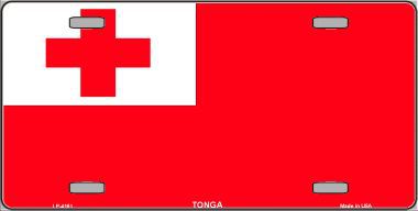 LP-4161 Tonga Flag Metal Novelty License Plate