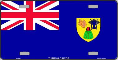 Picture of Smart Blonde LP-4165 Turks And Caicos Flag Metal Novelty License Plate