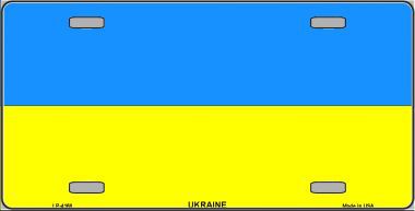 LP-4168 Ukraine Flag Metal Novelty License Plate