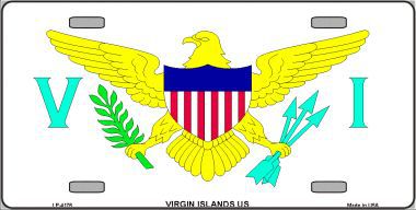 LP-4176 Virgin Islands US Flag Metal Novelty License Plate