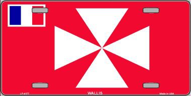 LP-4177 Wallis Flag Metal Novelty License Plate