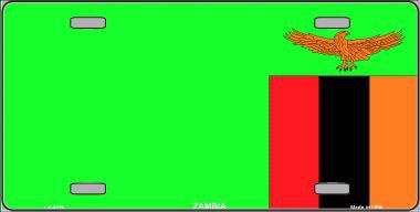 Picture of Smart Blonde LP-4179 Zambia Flag Metal Novelty License Plate