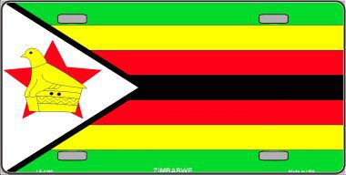Zimbabwe Flag Metal Novelty License Plate