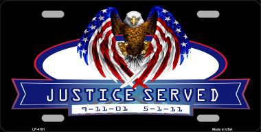LP-4181 America Justice Served Metal Novelty License Plate