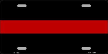 LP-4182 Thin Red Line Fire Metal Novelty License Plate