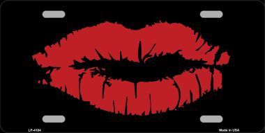 LP-4184 Full Red Lips Metal Novelty License Plate