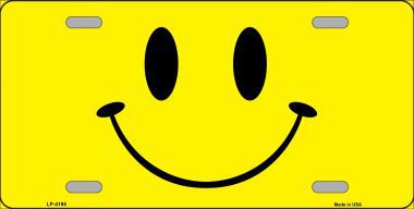 Happy Face Metal Novelty License Plate