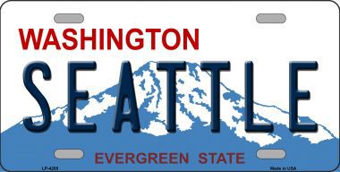 LP-4205 Seattle Washington Novelty Metal Novelty License Plate