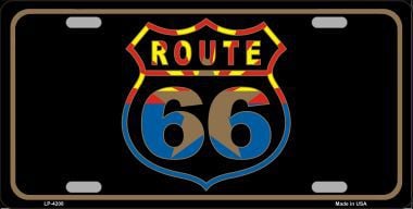 Picture of Smart Blonde LP-4208 Route 66 Logo Arizona Flag Metal Novelty License Plate