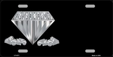 LP-4211 Diamonds Offset Metal Novelty License Plate