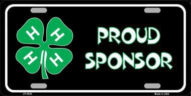 LP-4223 4-H Proud Sponsor Metal Novelty License Plate