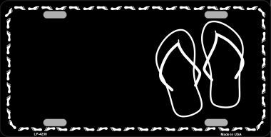 LP-4230 Flip Flops Offset Metal Novelty License Plate