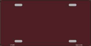 Burgundy Background Metal Novelty License Plate
