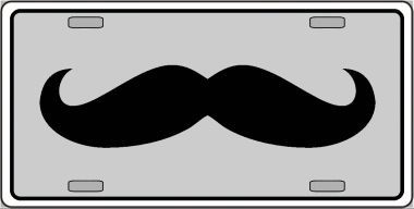Mustache Novelty Metal Novelty License Plate