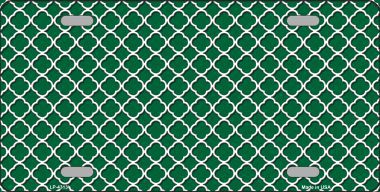 Picture of Smart Blonde LP-4313 Green White Quatrefoil Print Metal Novelty License Plate