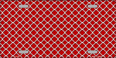 Picture of Smart Blonde LP-4317 Red White Quatrefoil Print Metal Novelty License Plate