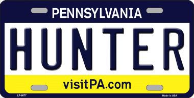 LP-6077 Hunter Pennsylvania State Background Novelty Metal License Plate