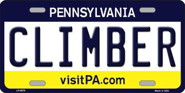 LP-6078 Climber Pennsylvania State Background Novelty Metal License Plate