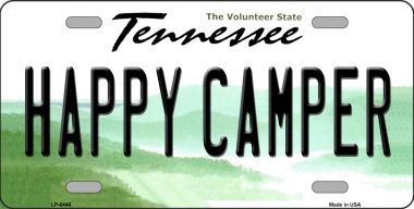 Happy Camper Tennessee Novelty Metal License Plate