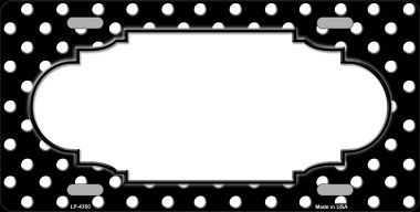 LP-4350 Scallop Black White Polka Dot Metal Novelty License Plate