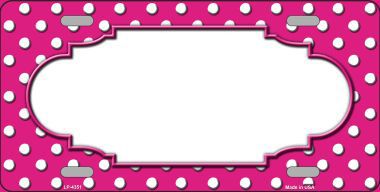 LP-4351 Scallop Pink White Polka Dot Metal Novelty License Plate