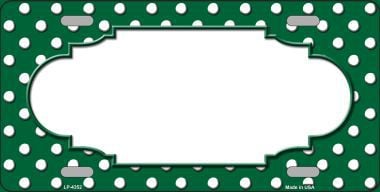 LP-4352 Scallop Green White Polka Dot Metal Novelty License Plate