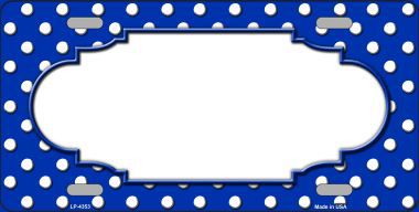 LP-4353 Scallop Blue White Polka Dot Metal Novelty License Plate