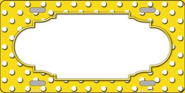 LP-4354 Scallop Yellow White Polka Dot Metal Novelty License Plate