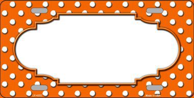 LP-4355 Scallop Orange White Polka Dot Metal Novelty License Plate
