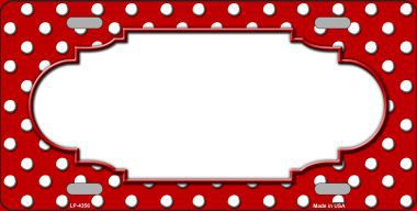 LP-4356 Scallop Red White Polka Dot Metal Novelty License Plate