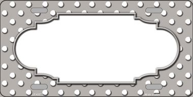 LP-4357 Scallop Grey White Polka Dot Metal Novelty License Plate