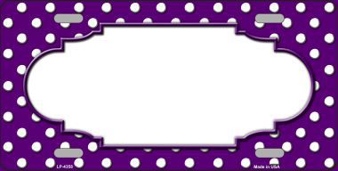 LP-4358 Scallop Purple White Polka Dot Metal Novelty License Plate