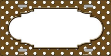 LP-4359 Scallop Brown White Polka Dot Metal Novelty License Plate