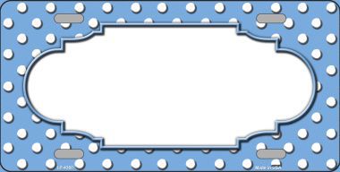 LP-4360 Light Blue White Polka Dot Metal Novelty License Plate