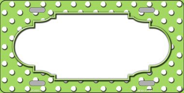 LP-4361 Scallop Lime Green White Polka Dot Metal Novelty License Plate