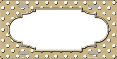 LP-4363 Scallop Gold White Polka Dot Metal Novelty License Plate