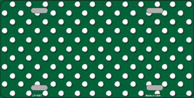 LP-4367 Green White Polka Dot Metal Novelty License Plate